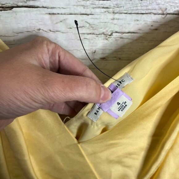 Banana Republic Silk Midi Dress Size 4  yellow - Picture 4 of 9